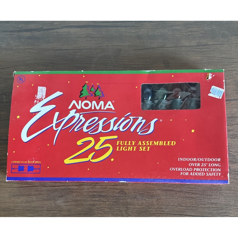 Vintage Noma Expressions 25 Bulb C 7.5 Assembled Light Set Christmas Lights NIB